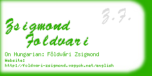 zsigmond foldvari business card
