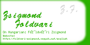 zsigmond foldvari business card